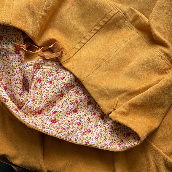 ANTHROPOLOGIE Maeve Cosima High Low Suede Midi Skirt size 2, Mustard Yellow Gold - Picture 8 of 10